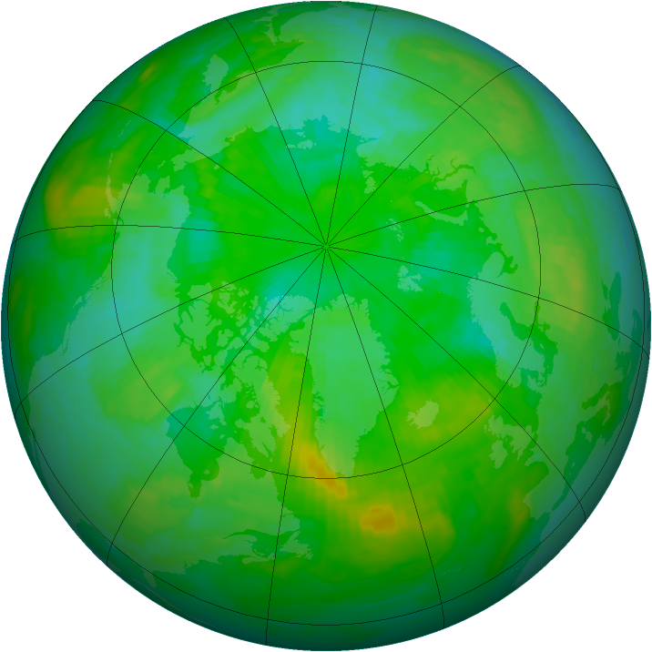 Arctic ozone map for 22 July 1994